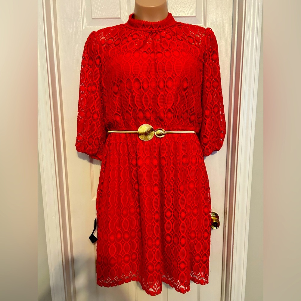 Elegant Red Lace Dress